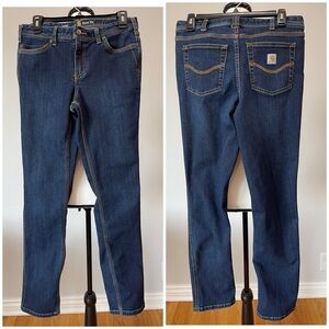 Carhartt slim fit women's size 6 denim blue jeans outdoors granola girl gorpcore